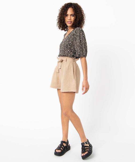 Short femme taille haute en gaze de coton vue5 - GEMO(FEMME PAP) - GEMO