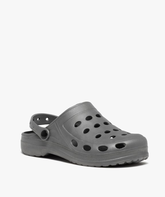 Sabots souples homme dessus uni perforé vue2 - GEMO (PLAGE) - GEMO