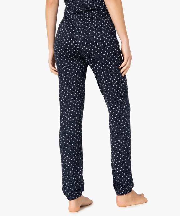 Pantalon de pyjama en maille fine avec bas resserré femme vue3 - GEMO 4G FEMME - GEMO