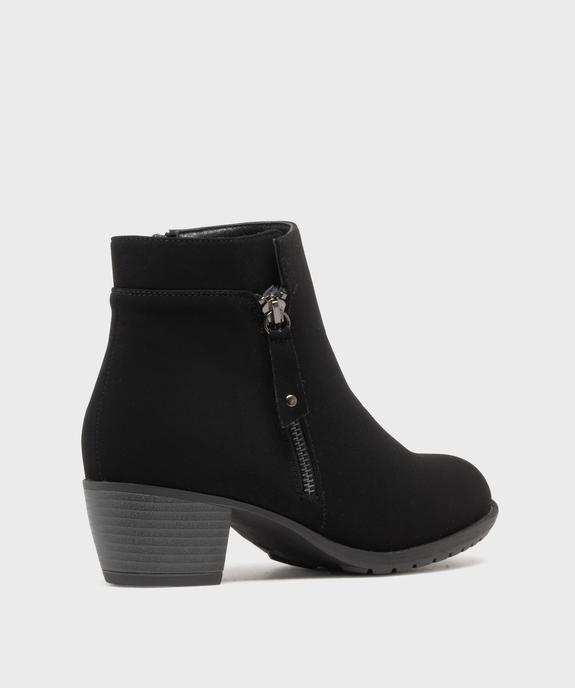 Boots fourrées à talon cubain et zip femme vue4 - G'FLEX - GEMO