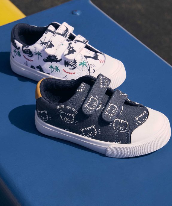 Tennis bébé garçon en toile imprimée dinosaures vue6 - GEMO 4G BEBE - GEMO