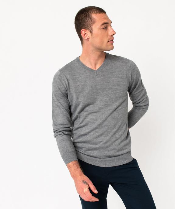 Pull léger à col V en maille fine homme vue1 - GEMO (HOMME) - GEMO