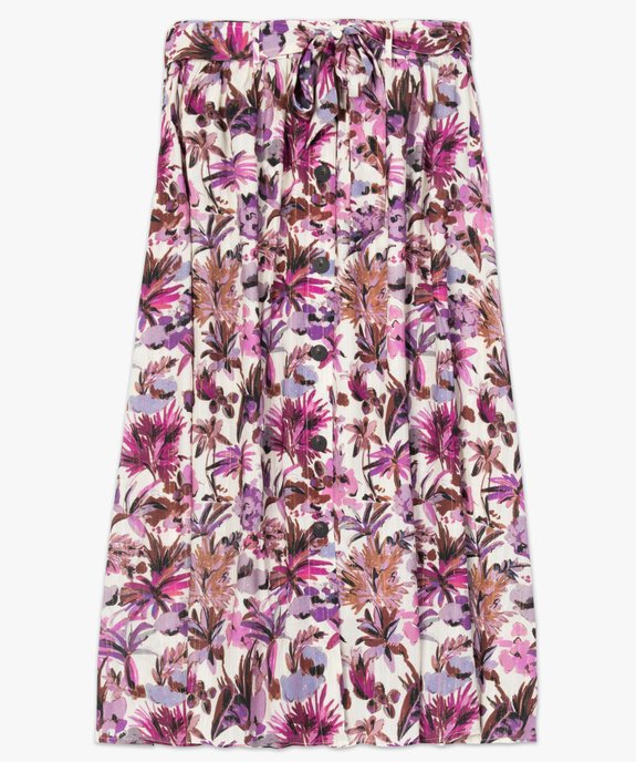Jupe longue femme fluide à motif floral vue4 - GEMO(FEMME PAP) - GEMO