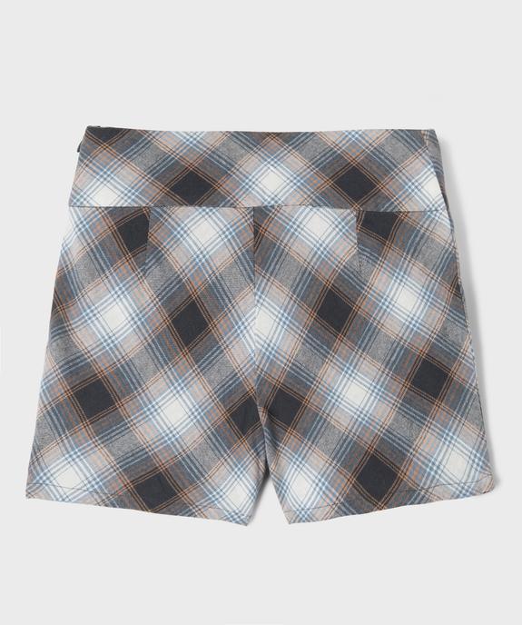 Jupe-short courte et plissée à carreaux fille vue4 - GEMO (JUNIOR) - GEMO