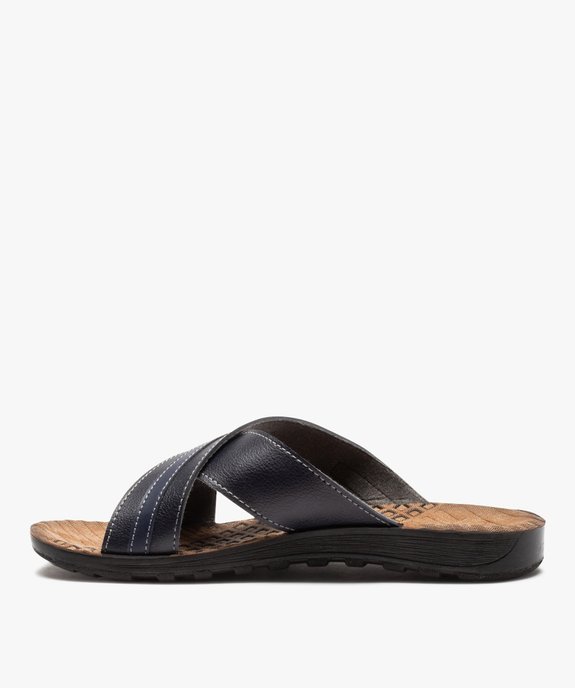 Mules homme confort à brides croisées vue3 - GEMO (CASUAL) - GEMO