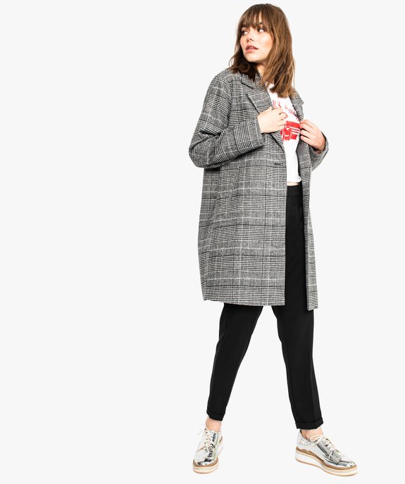 Manteau mi-long motif prince-de-galles vue5 - GEMO(FEMME PAP) - GEMO