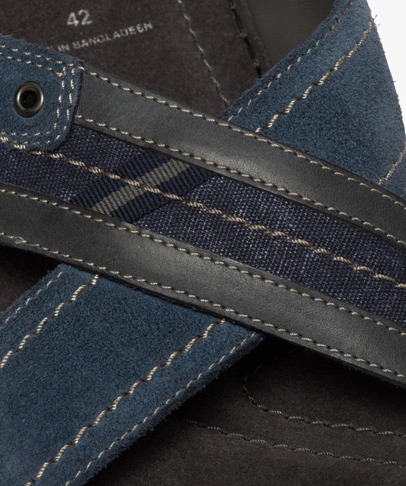 Mules homme en cuir à larges brides croisées vue6 - GEMO (CASUAL) - GEMO