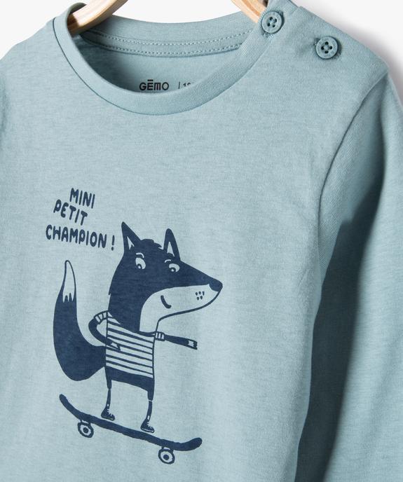 Tee-shirt à manches longues et message humoristique bébé garçon vue2 - GEMO(BEBE DEBT) - GEMO