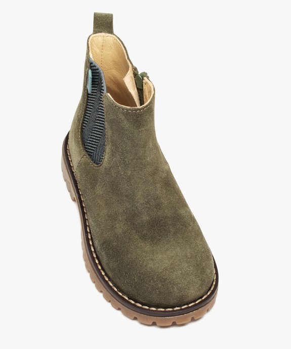 Boots garçon style Chelsea dessus en cuir uni – NA! vue5 - NA! - GEMO