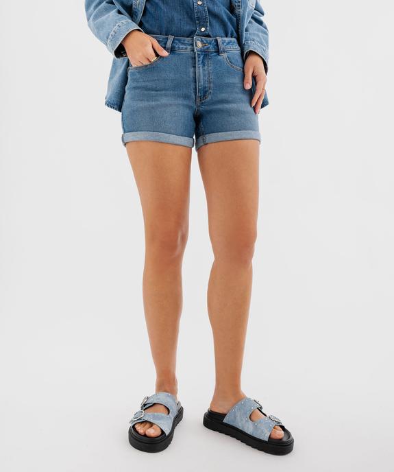 Short en jean avec revers cousus femme vue8 - GEMO 4G FEMME - GEMO