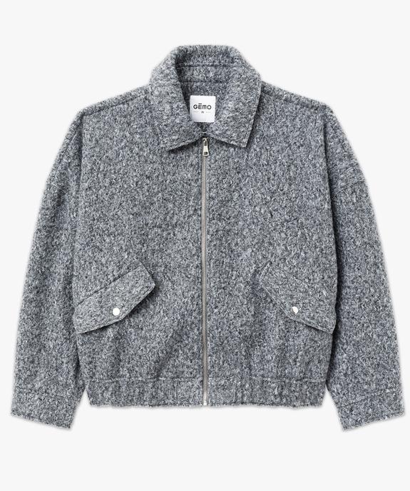 Blouson en maille bouclette chinée femme vue4 - GEMO(FEMME PAP) - GEMO