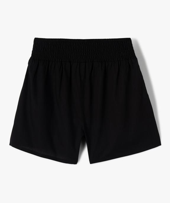 Short fille avec ceinture smockée vue3 - GEMO (JUNIOR) - GEMO