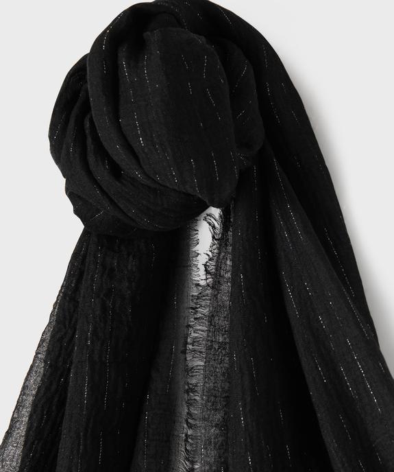 Foulard en maille gaufrée et pailletée femme vue2 - GEMO 4G FEMME - GEMO