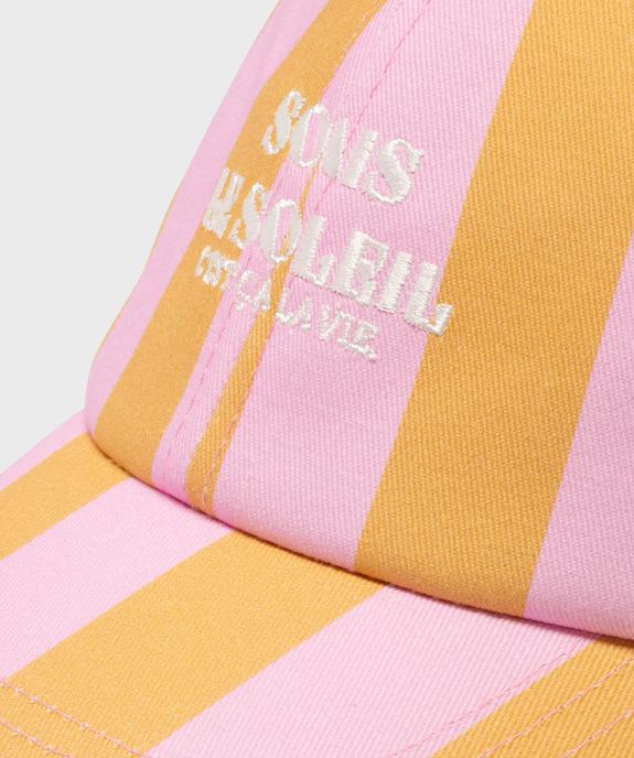 Casquette rayée avec message brodé femme vue3 - GEMO 4G FEMME - GEMO