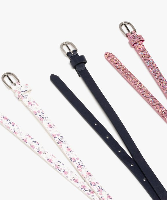 Ceintures fille fine à boucle (lot de 3) vue2 - GEMO (ENFANT) - GEMO