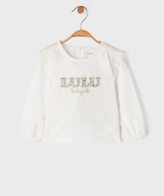 Tee-shirt manches longues avec épaules volantées bébé fille - LuluCastagnette vue1 - LULU CASTAGNETTE GEMO FOR GOOD - GEMO