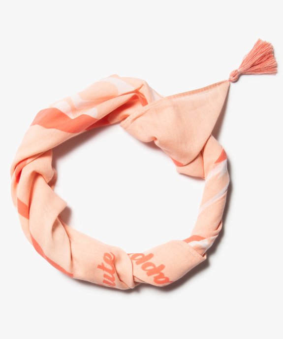 Foulard file à motif papillon et pompons vue1 - GEMO 4G FILLE - GEMO