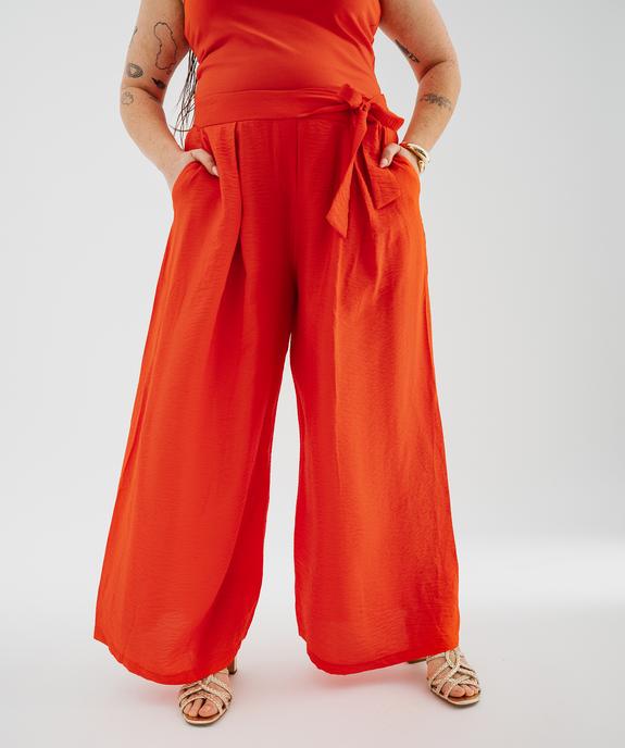 Pantalon large en viscose texturée femme grande taille vue1 - GEMO 4G GT - GEMO
