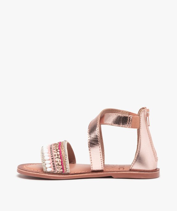 Sandales fille à contrefort fermé et brides brodées vue3 - GEMO (ENFANT) - GEMO