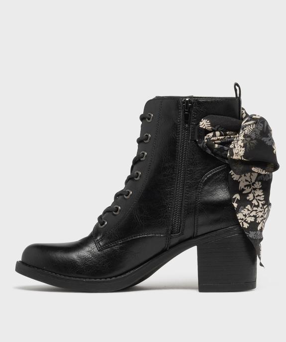 Bottines à talon avec foulard en voile fleuri femme - EMILIA ROSA G4G Bottines à talon avec foulard en voile fleuri femme vue3 - EMILIA ROSA G4G - GEMO