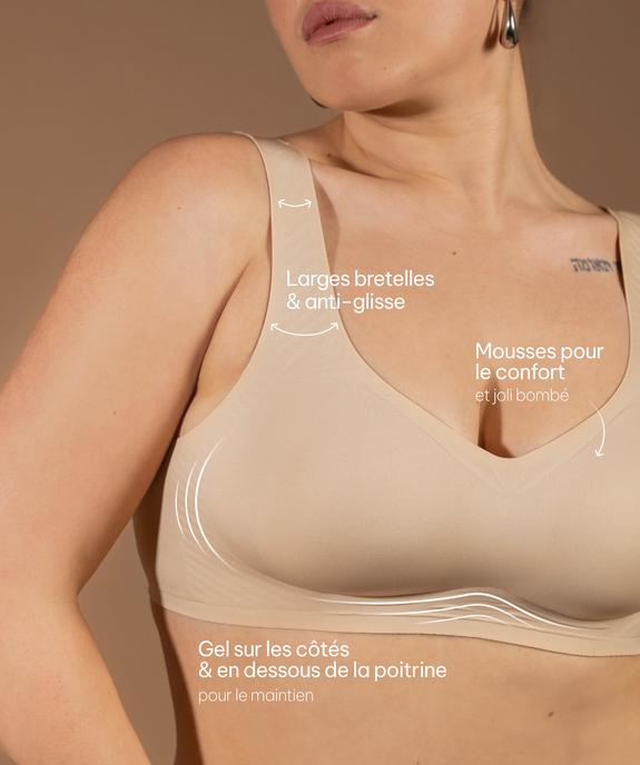 Soutien-gorge triangle en microfibre avec mousses amovibles femme vue4 - GEMO(HOMWR FEM) - GEMO
