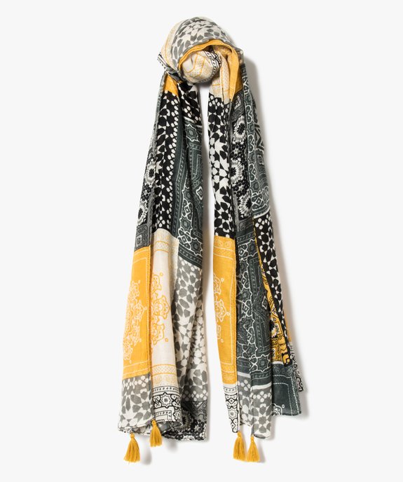 Foulard femme à imprimé géométrique grandes dimensions vue1 - GEMO (ACCESS) - GEMO