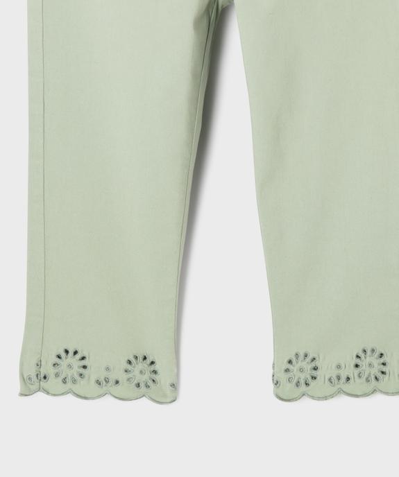 Pantacourt slim finitions brodées fille vue2 - GEMO (ENFANT) - GEMO