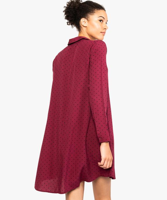 Robe-chemise imprimée fluide coupe trapèze pour femme vue3 - FOLLOW ME - GEMO