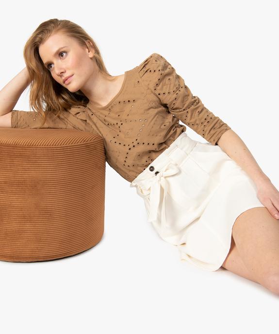 Jupe femme avec pinces et ceinture à nouer vue5 - GEMO(FEMME PAP) - GEMO