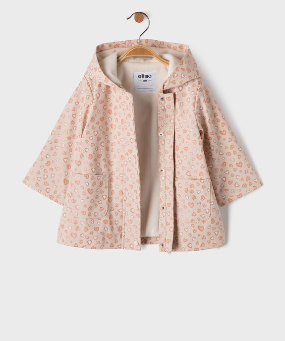 Imperméable chaudement doublé en matière déperlante bébé fille vue2 - GEMO(BEBE DEBT) - GEMO