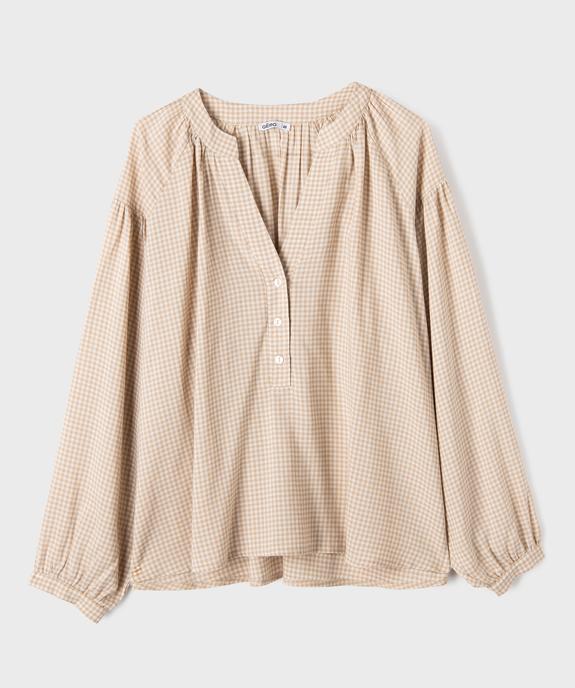 Blouse à motif vichy femme grande taille vue1 - GEMO (G TAILLE) - GEMO