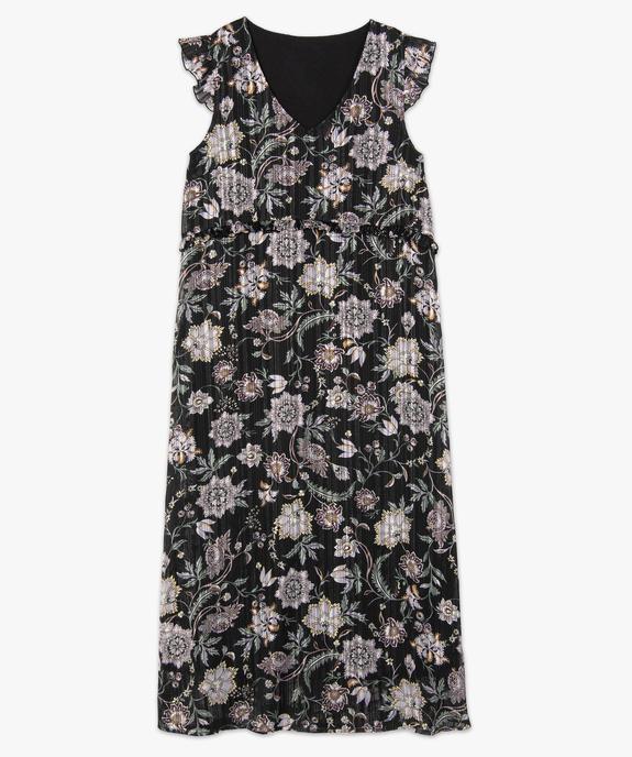 Robe femme à motifs fleuris et rayures pailletées - GEMO(FEMME PAP) Robe femme à motifs fleuris et rayures pailletées vue4 - GEMO(FEMME PAP) - GEMO