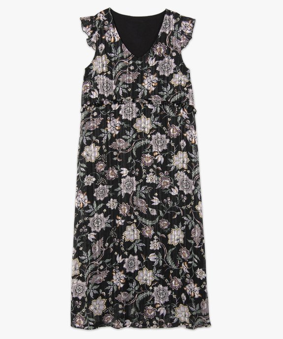 Robe femme à motifs fleuris et rayures pailletées vue4 - GEMO(FEMME PAP) - GEMO