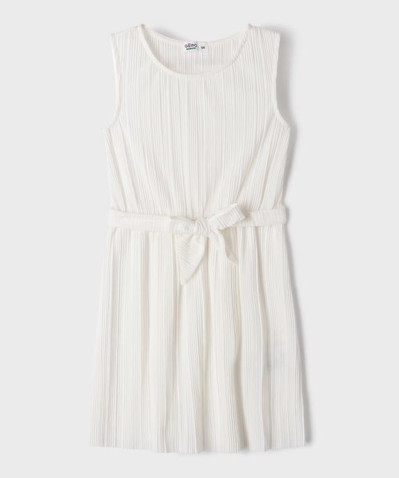 Robe courte sans manches plissée à ceinture fille vue1 - GEMO 4G FILLE - GEMO