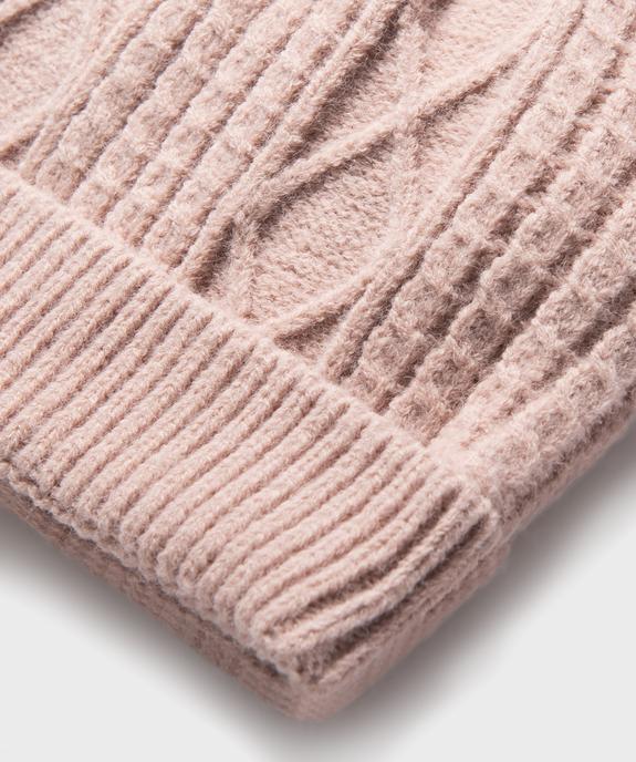 Bonnet en maille torsadée bébé fille vue2 - GEMO(BEBE DEBT) - GEMO