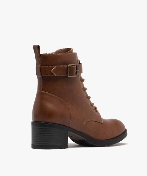 Bottines femme à talon carré et à lacets avec bride à boucle vue5 - VALENTINA BALDA - GEMO