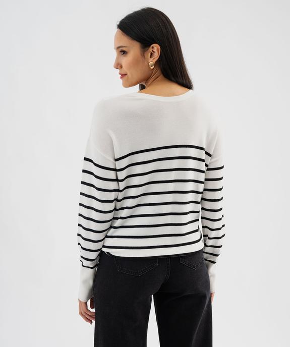 Gilet rayé en maille fluide et douce femme vue3 - GEMO 4G FEMME - GEMO