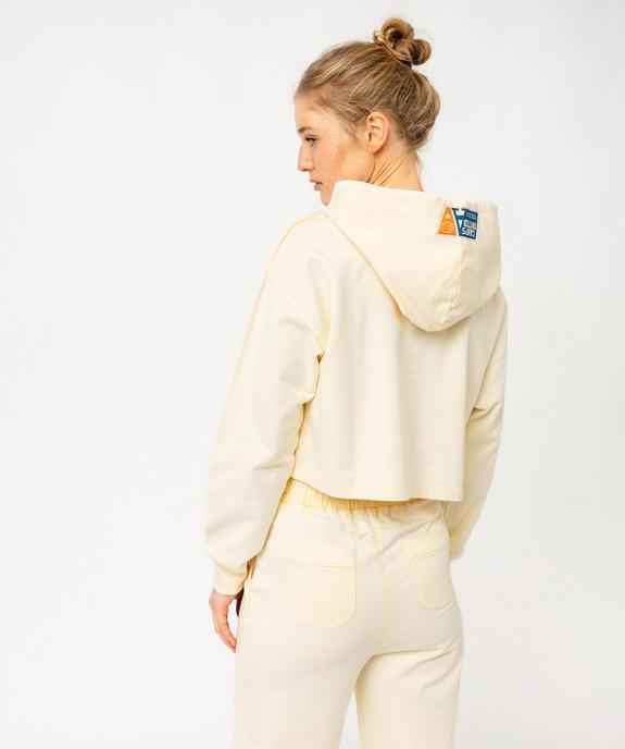 Sweat à capuche court imprimé femme - Camps United vue3 - CAMPS - GEMO