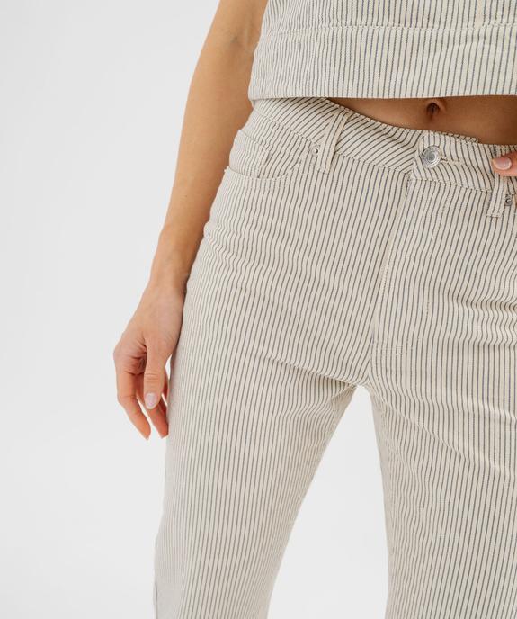 Jean cropped Straight taille haute à rayures femme vue3 - GEMO 4G FEMME - GEMO
