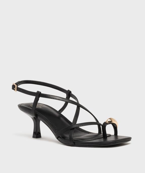 Sandales à talon fin multibrides avec bijou de pied femme vue2 - FOLLOW ME - GEMO