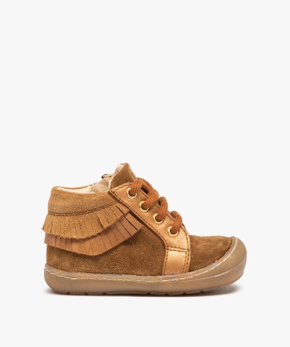 Chaussures premiers pas bébé fille dessus cuir à franges – NA! vue1 - NA! - GEMO