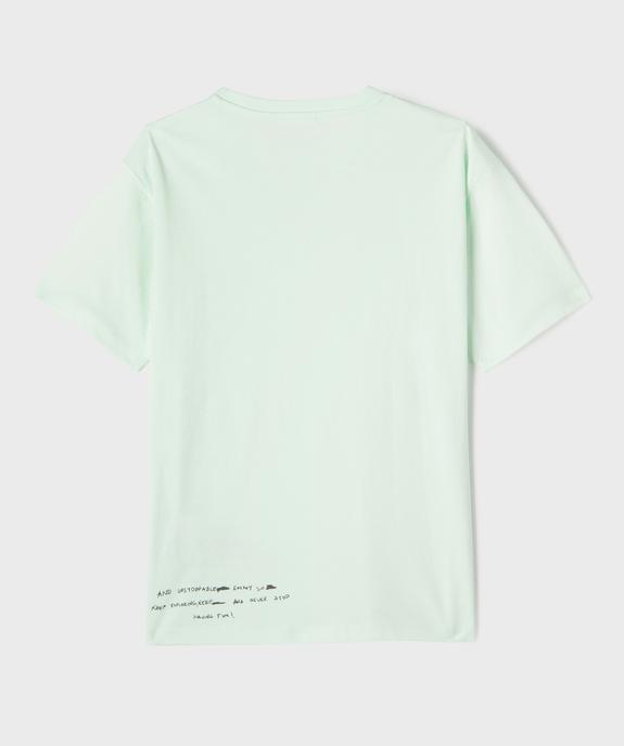 Tee-shirt manches courtes avec inscription poitrine garçon vue3 - GEMO (JUNIOR) - GEMO