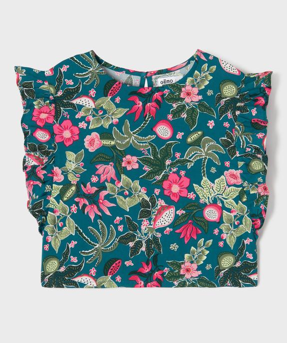 Blouse à volants à motifs fleuris fille vue2 - GEMO 4G FILLE - GEMO