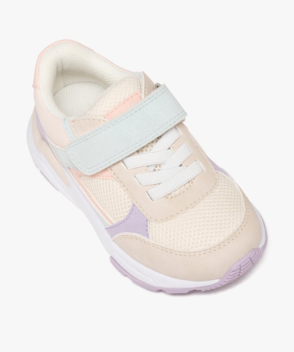 Baskets bébé fille en mesh pastel avec semelle épaisse et à scratch vue5 - GEMO 4G BEBE - GEMO