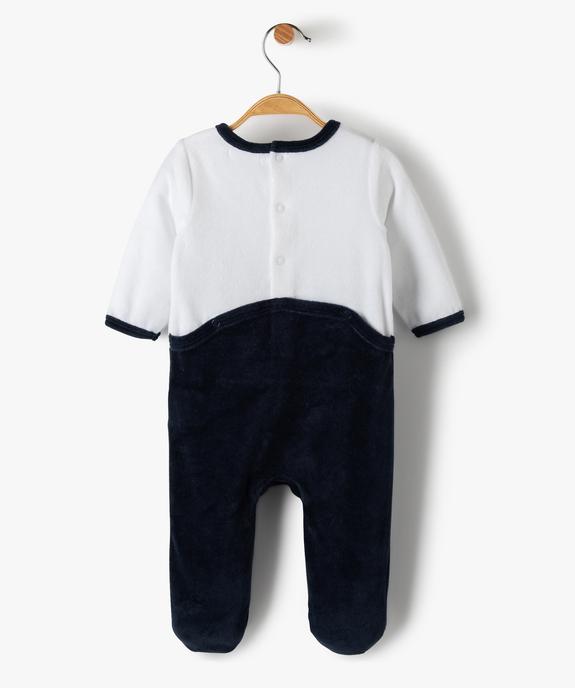 Pyjama bébé en velours avec motif petit loup  vue3 - GEMO(BB COUCHE) - GEMO