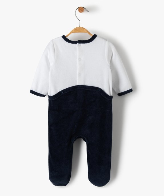 Pyjama bébé en velours avec motif petit loup  vue3 - GEMO(BB COUCHE) - GEMO