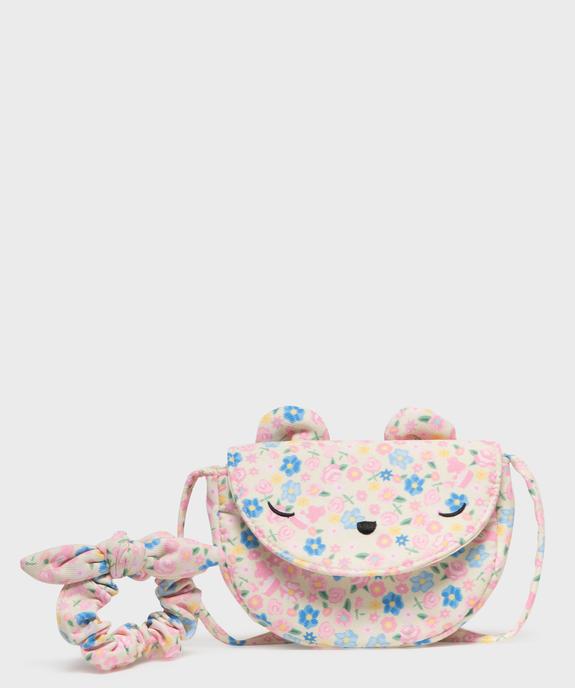 Sac à bandoulière à motifs fleuris avec chouchou fille vue1 - GEMO (ACCESS) - GEMO