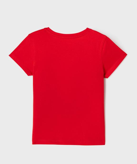 Tee-shirt manches courtes avec motif positif fille vue3 - GEMO (ENFANT) - GEMO
