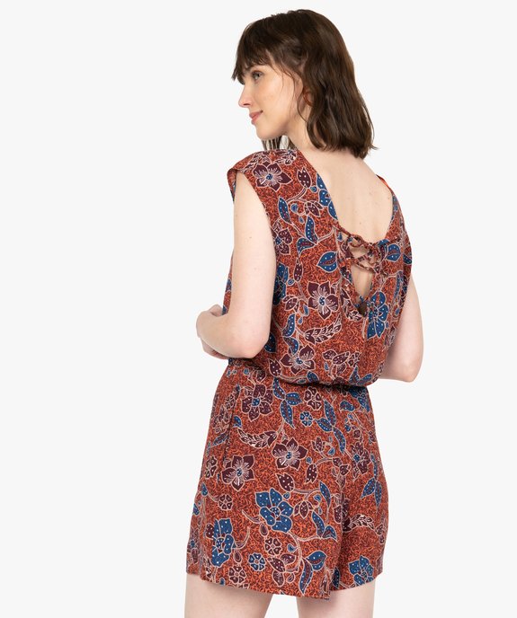Combi-short femme imprimé en maille froissée vue4 - GEMO(FEMME PAP) - GEMO