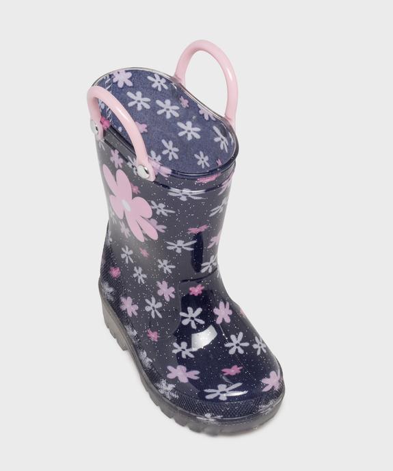 Bottes de pluie à fleurs et paillettes bébé fille - Little Love vue5 - LITTLE LOVE - GEMO